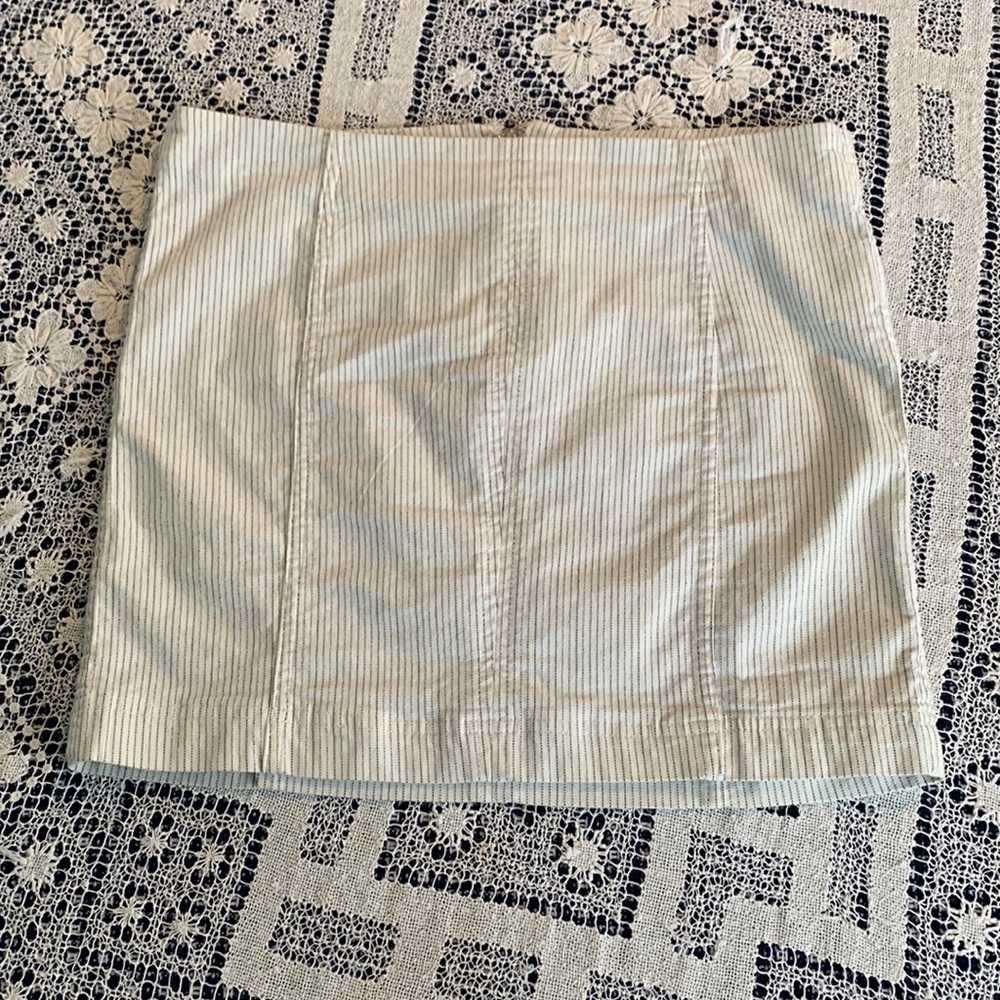 Free People Modern Femme denim striped mini skirt 12